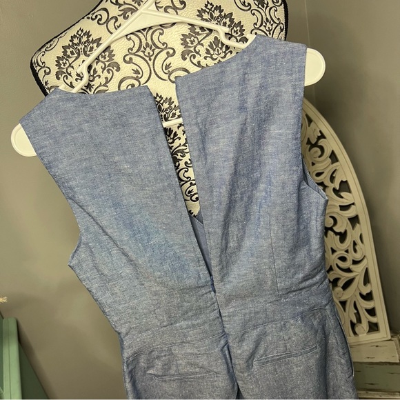 Boden Dorothea Linen Jumpsuit, Blue Chambray, Size 6 US (Size 10 UK) - Picture 11 of 13